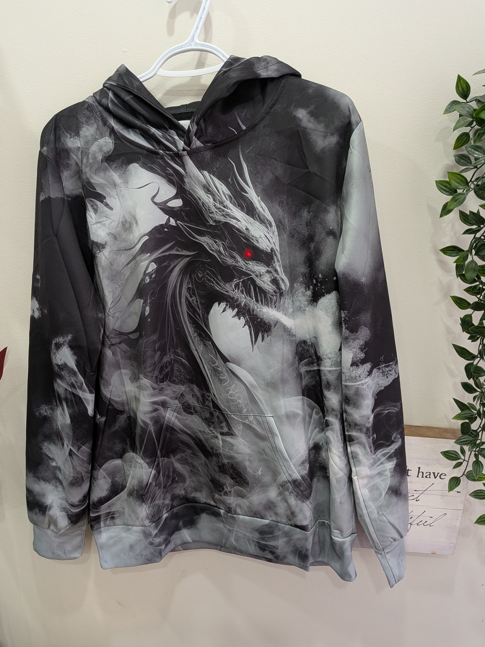 NWOT 3D Black Dragon Graphic Hoodie Sweatshirt For Youth